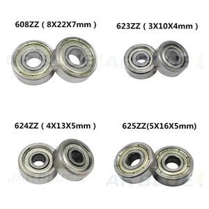 Free Shipping 10PCS  Ball Bearing 608zz 623zz 624zz 625zz 635zz 626zz 688zz 3D Printers Parts Deep Groove Flanged Pulley Wheel