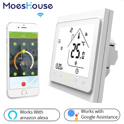 WiFi Smart Thermostat Temperature Controller for Water/Electric floor Heating Water/Gas Boiler Works with Alexa Google Home